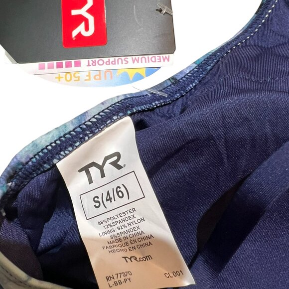 Women's NWT TYR Kira Bikini Abstract Shale Top Size Small 4/6 - Picture 5 of 6